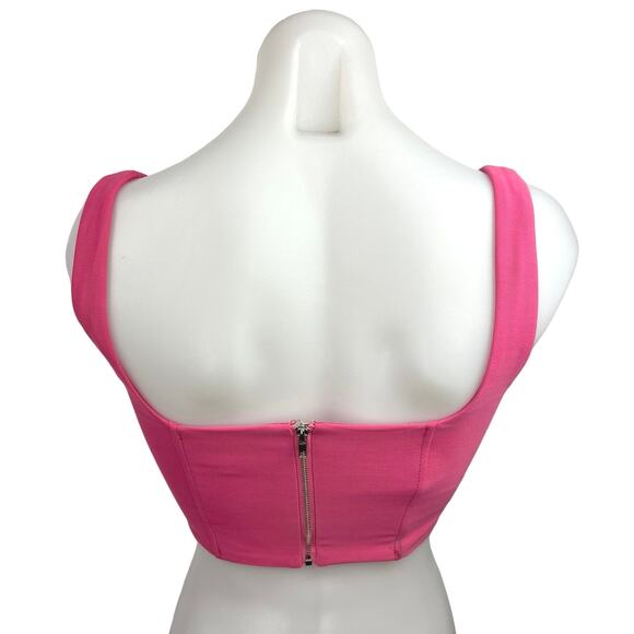 Edikted Isla Pink Sleeveless Cami Corset Bustier Corset Crop Tank Top Size S - Picture 2 of 4